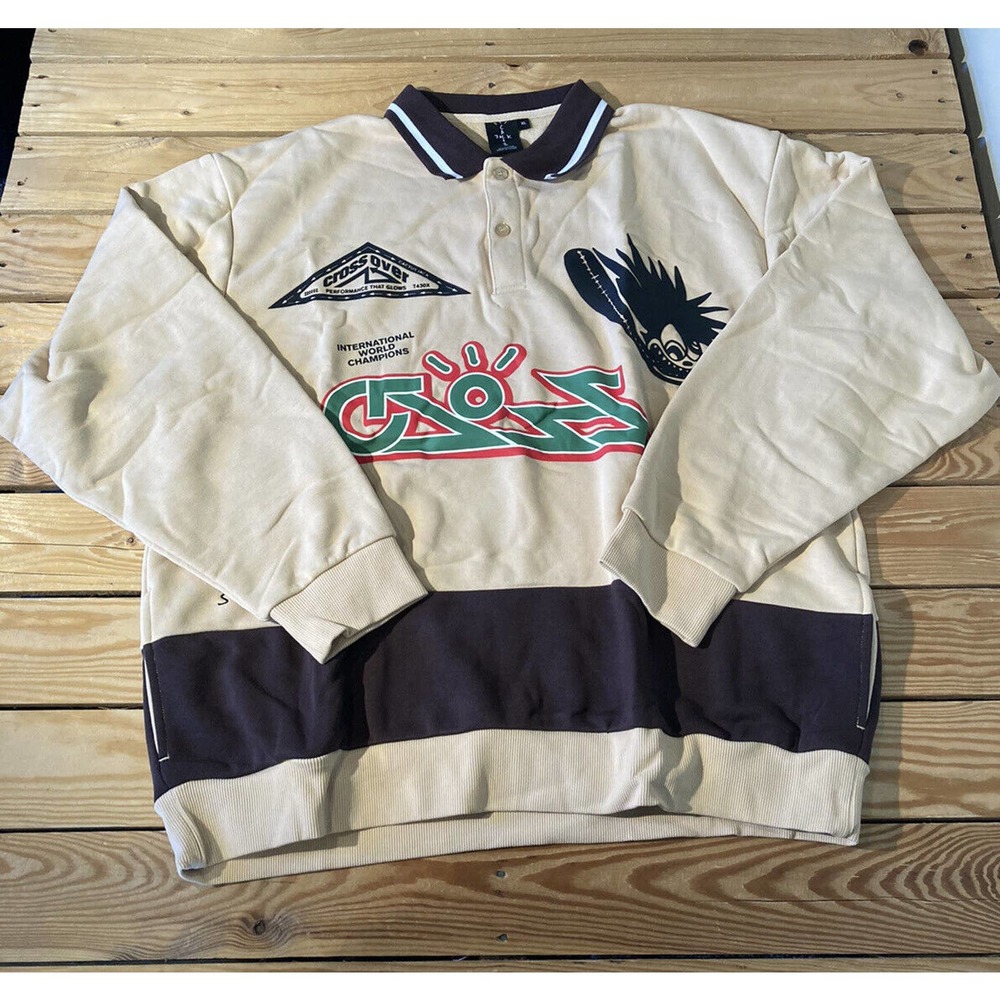 NEW Cactus Jack Travis Scott Cross Rugby Sweater Size XL Men’s Cream